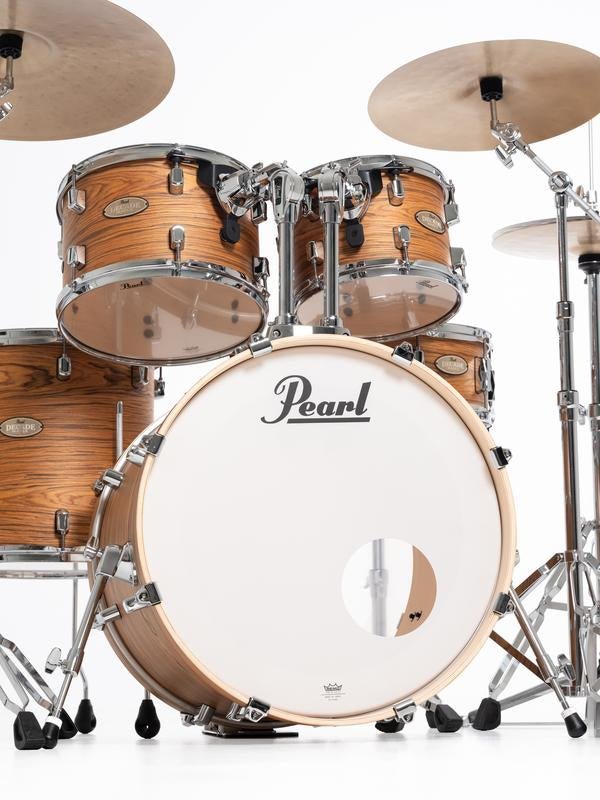 Pearl Decade Maple Artisan Drum Set - Professional 6 - Ply Maple Shells in Satin Caramel Veil Finish (DMPA905C) - Ev - Entz Music