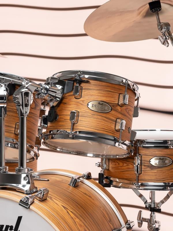 Pearl Decade Maple Artisan Drum Set - Professional 6 - Ply Maple Shells in Satin Caramel Veil Finish (DMPA905C) - Ev - Entz Music