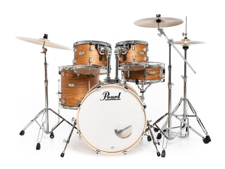Pearl Decade Maple Artisan Drum Set - Professional 6 - Ply Maple Shells in Satin Caramel Veil Finish (DMPA905C) - Ev - Entz Music