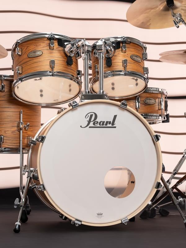 Pearl Decade Maple Artisan Drum Set - Professional 6 - Ply Maple Shells in Satin Caramel Veil Finish (DMPA905C) - Ev - Entz Music