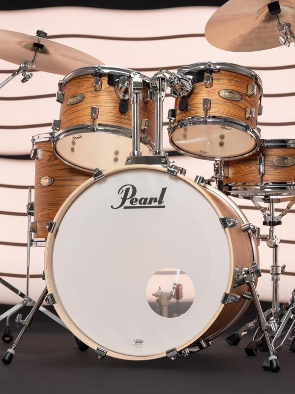 Pearl Decade Maple Artisan Drum Set - Professional 6 - Ply Maple Shells in Satin Caramel Veil Finish (DMPA905C) - Ev - Entz Music