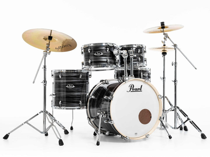 Pearl Export 5 piece Drum Set with HWP - 834 and SBR Cymbal Pack - Graphite Silver Twist - Ev - Entz Music