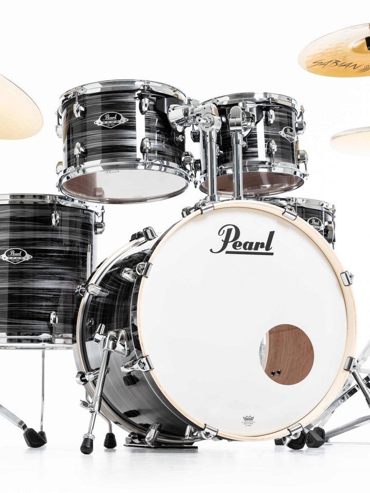 Pearl Export 5 piece Drum Set with HWP - 834 and SBR Cymbal Pack - Graphite Silver Twist - Ev - Entz Music