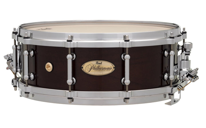 Pearl Philharmonic Series Snare Drum 14" x 5" – Solid Maple Concert Snare in High Gloss Walnut Bordeaux - Ev - Entz Music