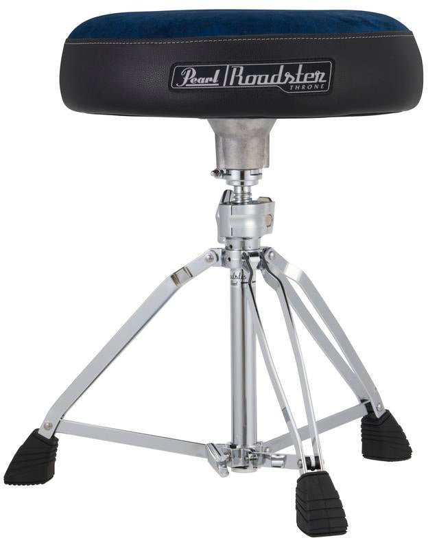 Pearl Roadster Drum Throne - Vented Round Cloth Seat - Blue Cloth - Ev - Entz Music