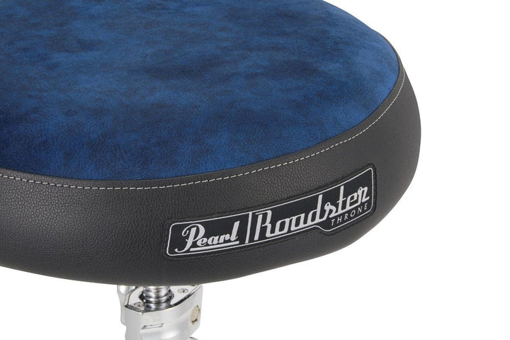 Pearl Roadster Drum Throne - Vented Round Cloth Seat - Blue Cloth - Ev - Entz Music
