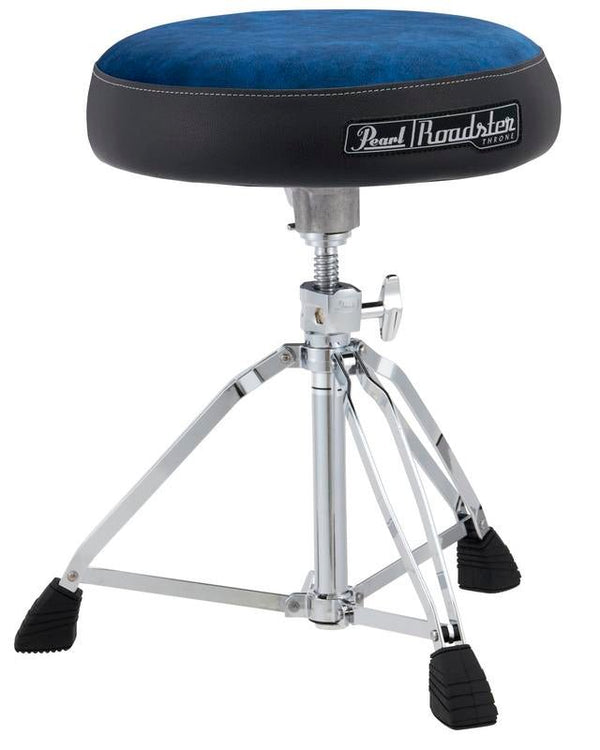 Pearl Roadster Drum Throne - Vented Round Cloth Seat - Blue Cloth - Ev - Entz Music