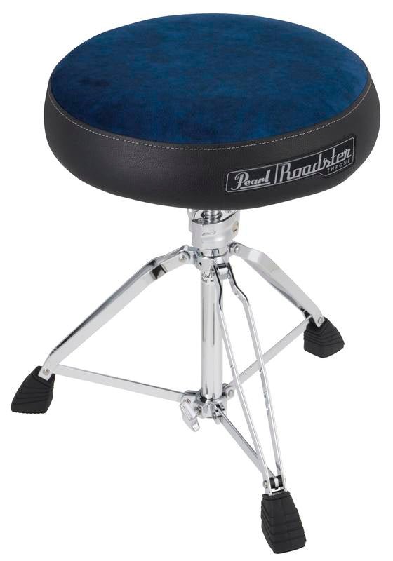 Pearl Roadster Drum Throne - Vented Round Cloth Seat - Blue Cloth - Ev - Entz Music