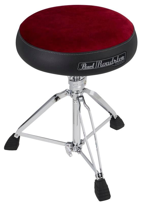 Pearl Roadster Drum Throne - Vented Round Cloth Seat - Red Cloth - Ev - Entz Music