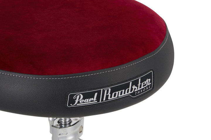 Pearl Roadster Drum Throne - Vented Round Cloth Seat - Red Cloth - Ev - Entz Music