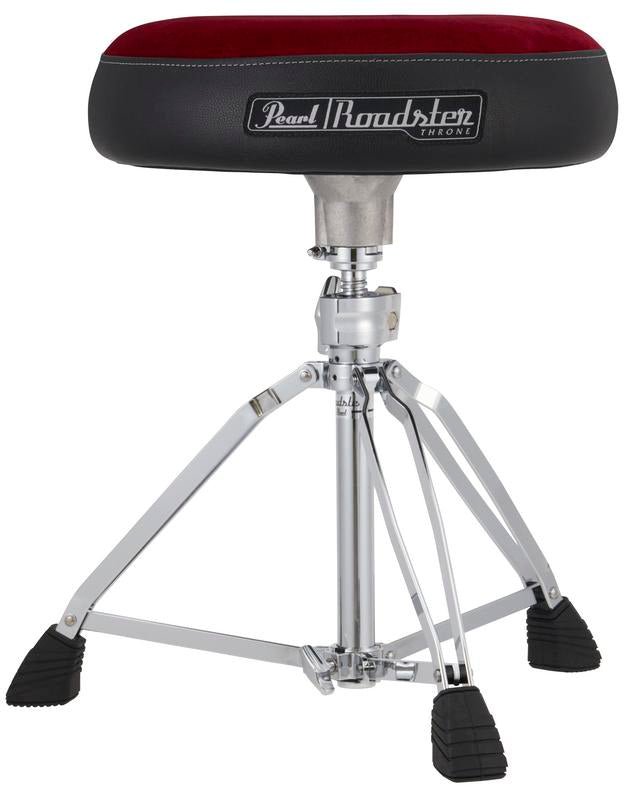 Pearl Roadster Drum Throne - Vented Round Cloth Seat - Red Cloth - Ev - Entz Music