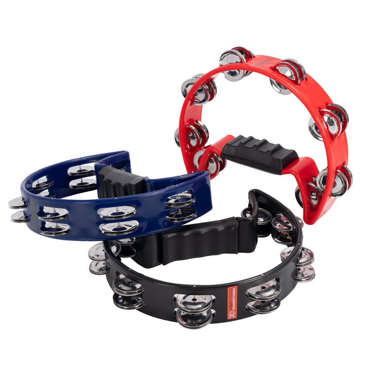 Percussion Plus Half Moon Tambourine - Double Row Jingles in Various Colours (PP486) - Ev - Entz Music