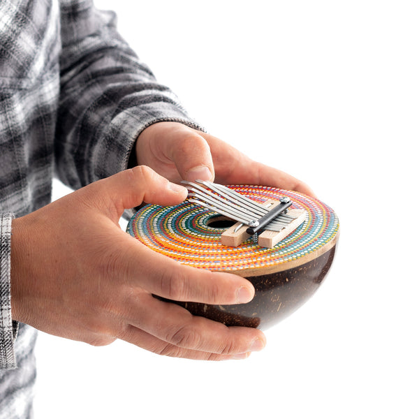 Percussion Plus Honestly Made Coconut Painted Thumb Piano - Sustainable Handcrafted Kalimba (PP3439) - Ev - Entz Music