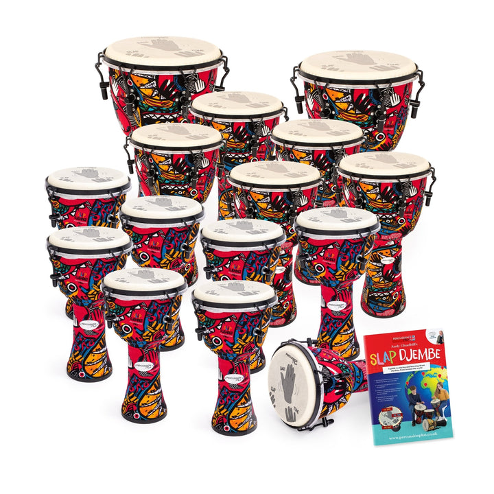 Percussion Plus Slap Djembe Pack - Mechanically Tuned ~ 15 Player Pack - Ev - Entz Music