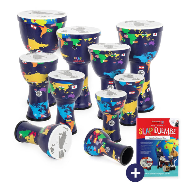 Percussion Plus World Slap Djembe Pre - Tuned Education Packs - Perfect for Group Music Lessons & Classroom Drumming | 2024 Edition - Ev - Entz Music
