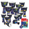 Percussion Plus World Slap Djembe Rope Tuned Education Packs - 10 and 15 Player Sets for Group Music Lessons | 2024 Edition with Andy Gleadhillâ€™s Slap Djembe Book - Ev - Entz Music