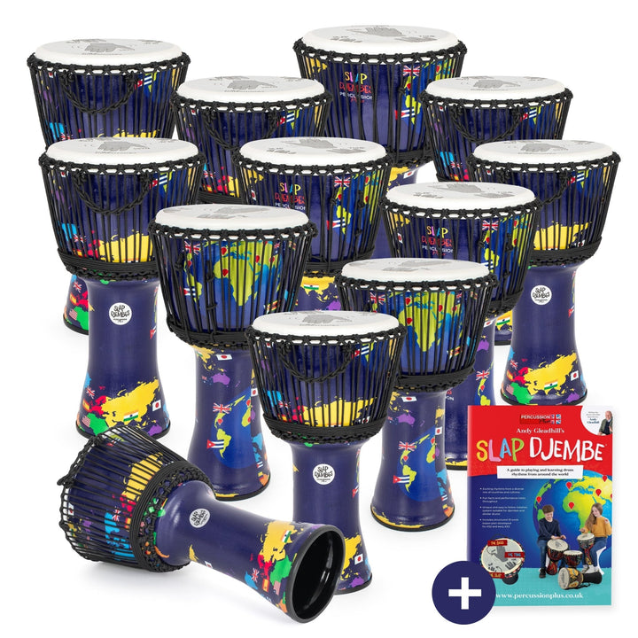 Percussion Plus World Slap Djembe Rope - Tuned Education Packs â€“ Ideal for Secondary Schools and Drum Circles | 2024 Edition - Ev - Entz Music