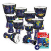 Percussion Plus World Slap Djembe Rope - Tuned Education Packs - Durable Classroom Drums for Group Lessons | 2024 Edition - Ev - Entz Music