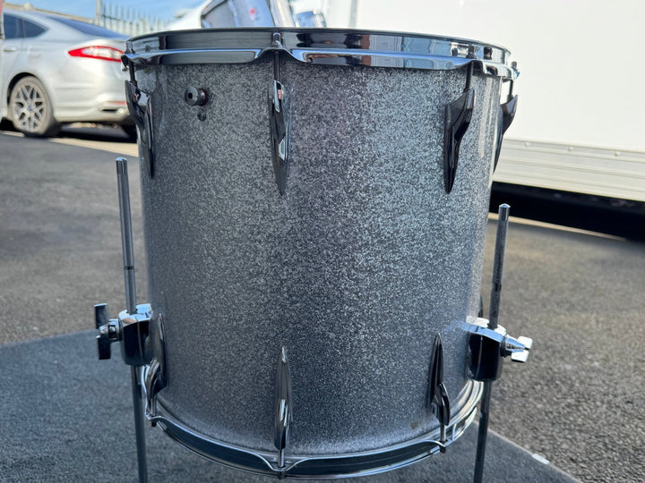 Pre - Owned Custom Premier Drum Kit – Silver Sparkle Finish, With Cymbal & Tom Stands + Bags - Ev - Entz Music