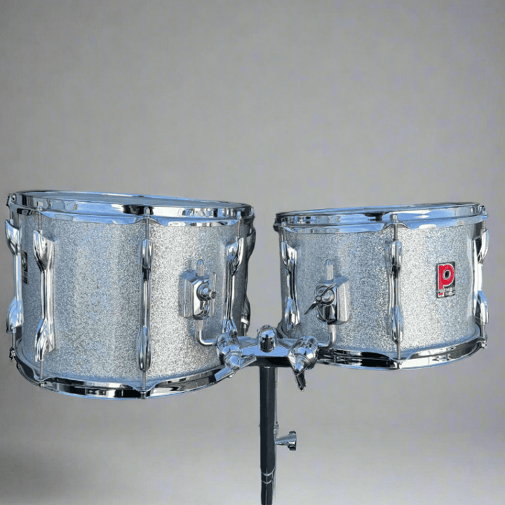 Pre - Owned Custom Premier Drum Kit – Silver Sparkle Finish, With Cymbal & Tom Stands + Bags - Ev - Entz Music