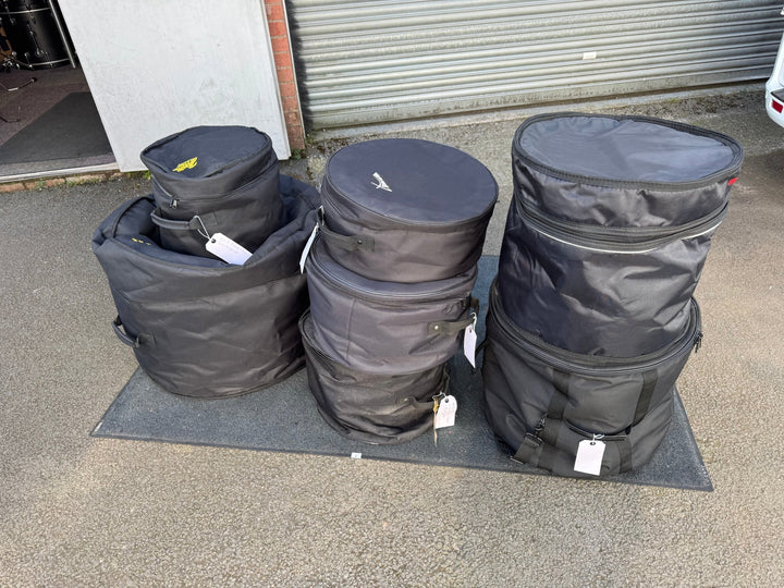 Pre - Owned Custom Premier Drum Kit – Silver Sparkle Finish, With Cymbal & Tom Stands + Bags - Ev - Entz Music