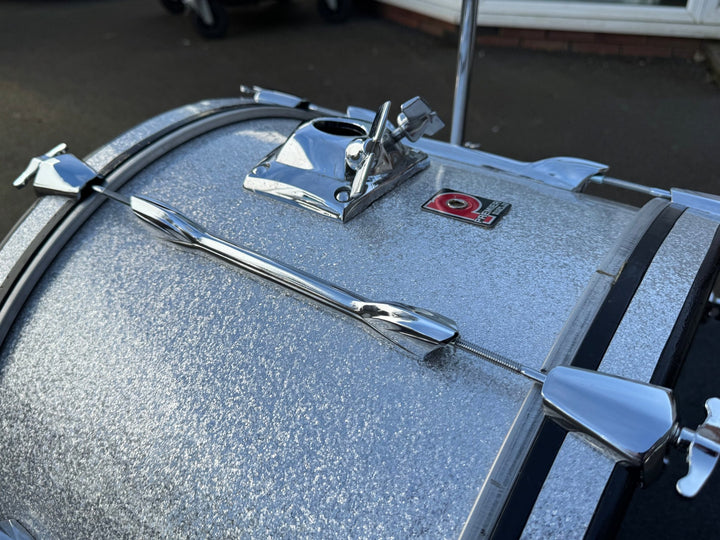 Pre - Owned Custom Premier Drum Kit – Silver Sparkle Finish, With Cymbal & Tom Stands + Bags - Ev - Entz Music