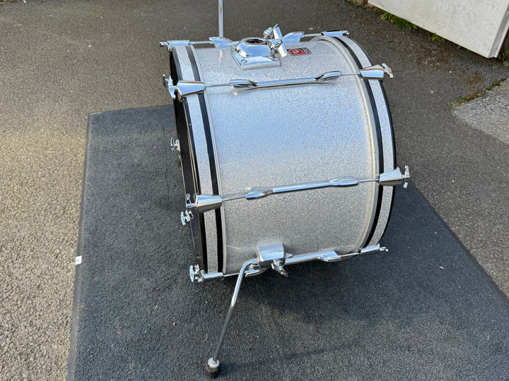 Pre - Owned Custom Premier Drum Kit – Silver Sparkle Finish, With Cymbal & Tom Stands + Bags - Ev - Entz Music