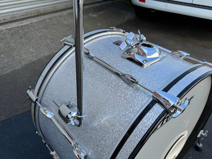 Pre - Owned Custom Premier Drum Kit – Silver Sparkle Finish, With Cymbal & Tom Stands + Bags - Ev - Entz Music