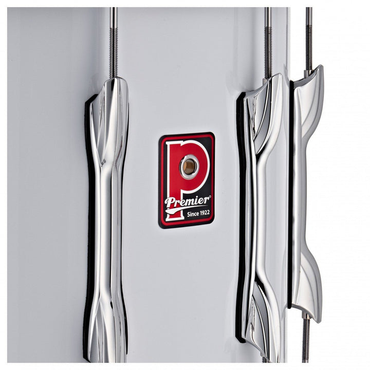 Premier Marching Parade 14" x 12" Snare Drum – White with 6 - Ply Poplar Shell and Chrome Hardware - Ev - Entz Music