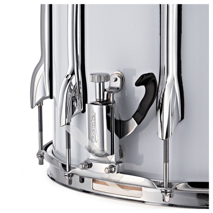 Premier Marching Parade 14" x 12" Snare Drum – White with 6 - Ply Poplar Shell and Chrome Hardware - Ev - Entz Music