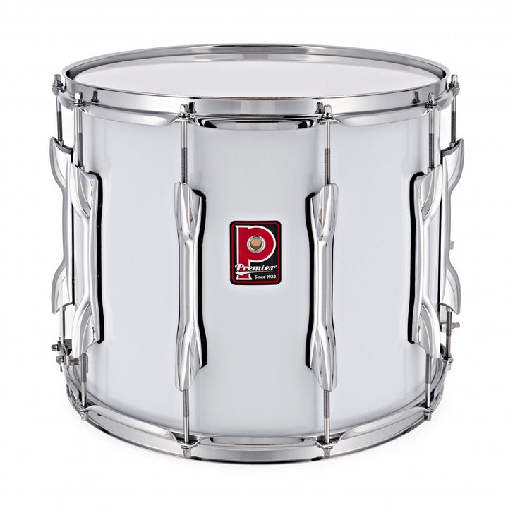 Premier Marching Parade 14" x 12" Snare Drum – White with 6 - Ply Poplar Shell and Chrome Hardware - Ev - Entz Music