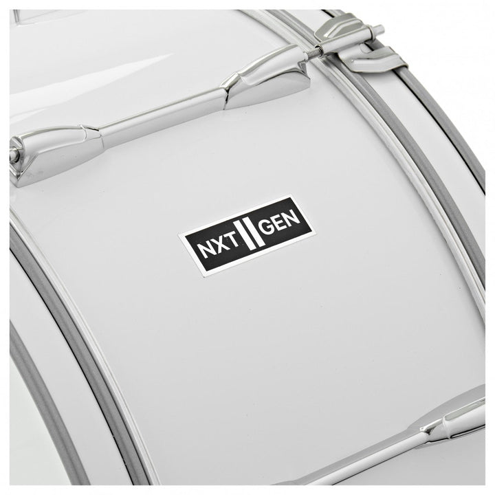 Premier NXT GEN Marching 24" x 10" Traditional Bass Drum – White with Basswood Shell and Internal Dampening - Ev - Entz Music