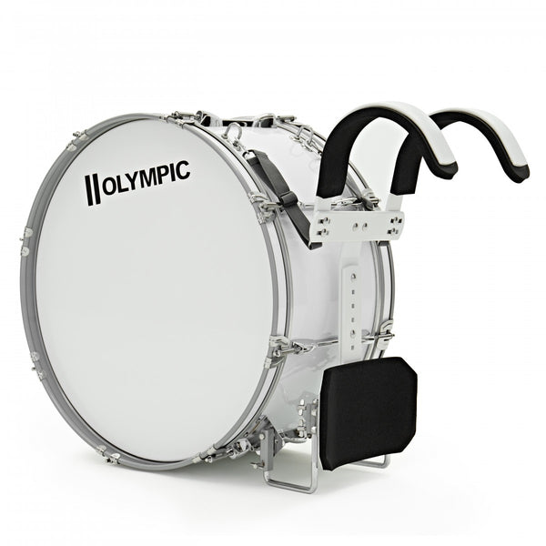 Olympic Marching 22" x 10" Traditional Bass Drum, White