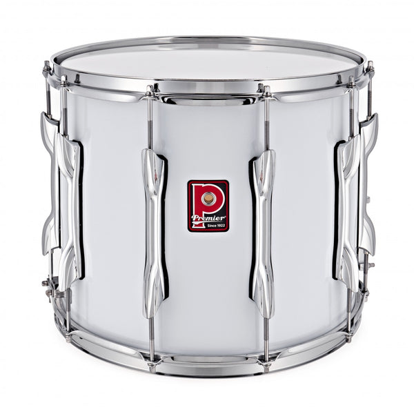 Premier Marching Parade 14" x 12" Snare Drum – White with 6-Ply Poplar Shell and Chrome Hardware