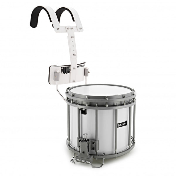 Olympic Marching 14" x 12" High Tension Snare Drum & Top Snare, White