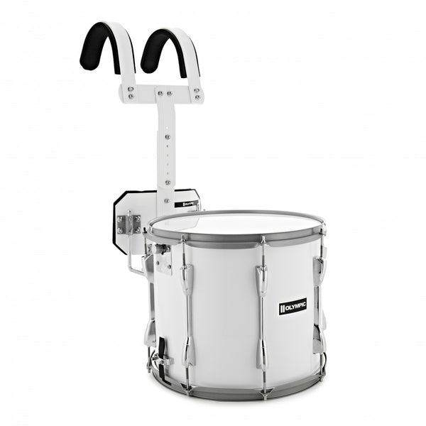 Olympic Marching 14" x 12" Traditional Snare Drum & Top Snare, White