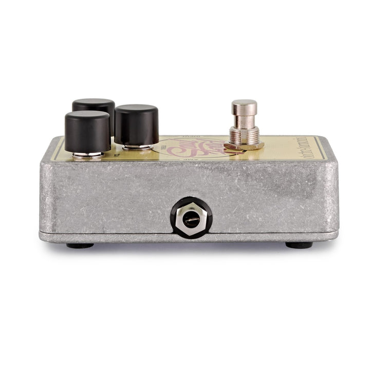 Side view of EHX Soul Food guitar pedal

