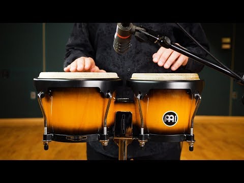 MEINL Percussion Headliner Series Wood Bongo 6 3/4" MACHO & 8" HEMBRA - Vintage Sunburst Video 2