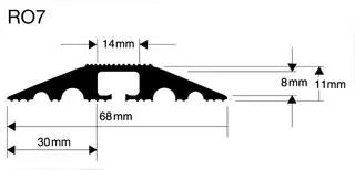 PRO POWER R07 3M BLK – 68 x 11mm Cable Protector – 3m Black Rubber Floor Cable Cover - Ev - Entz Music