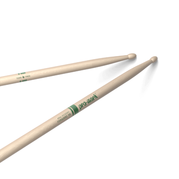 Promark Classic Forward 5B Raw Hickory Drumstick, Oval Wood Tip