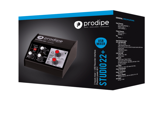 Prodipe Audio USB Interface Studio 22 + - Ev - Entz Music