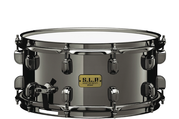 TAMA S.L.P. Black Brass Snare Drum LBR1465 Front View

