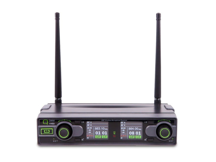 Q - Audio QWM 1950 HH UHF Dual Channel Antenna Diversity Wireless Microphone System - Multiple Frequencies - Ev - Entz Music