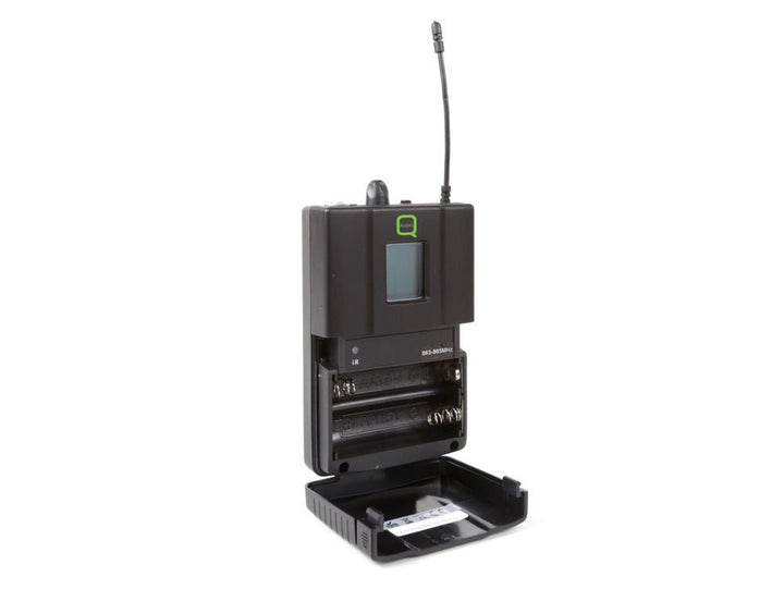 Q - Audio QWM 1960 BP V2 UHF Dual Channel True Diversity BP Wireless Mic System with 2 Beltpack Transmitters and 2 Headset Mics - 863 - 865 MHz / 606 - 614 MHz - Ev - Entz Music