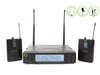 Q - Audio QWM 1960 BP V2 UHF Dual Channel True Diversity BP Wireless Mic System with 2 Beltpack Transmitters and 2 Headset Mics - 863 - 865 MHz / 606 - 614 MHz - Ev - Entz Music