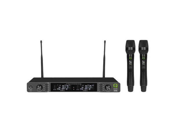 Q - Audio QWM 1970 HH - UHF Dual Channel Diversity Handheld Wireless System - 19" Rack Mountable (863 - 865 MHz & 606 - 614 MHz) - Ev - Entz Music