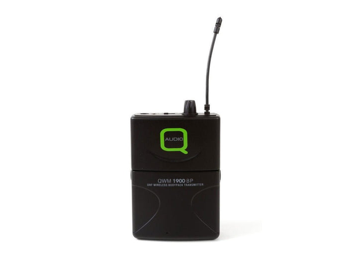 Q - Audio UHF Beltpack Wireless Microphone System - 863 - 865 MHz Single - Channel with Headset and Lavalier Mic (Model QWM 1900 BP) - Ev - Entz Music