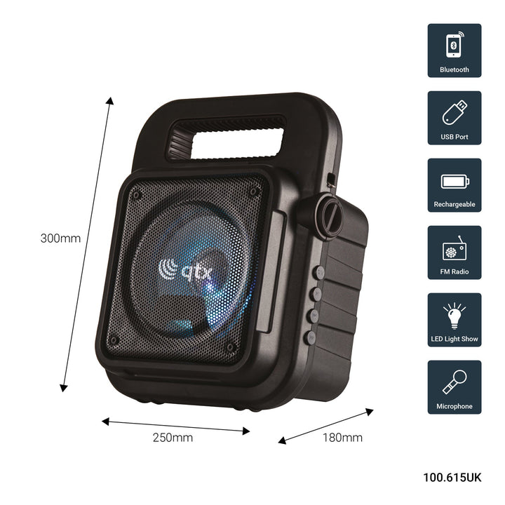 QTX Effect: Portable Bluetooth Party Speaker - Ev - Entz Music
