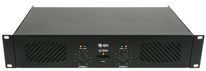QTX Q1000 Stereo Power Amplifier - 2 x 500W RMS, 1000W Max Output - Ev - Entz Music