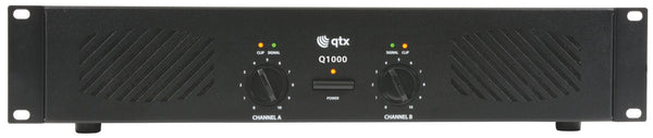 QTX Q1000 Stereo Power Amplifier - 2 x 500W RMS, 1000W Max Output - Ev - Entz Music